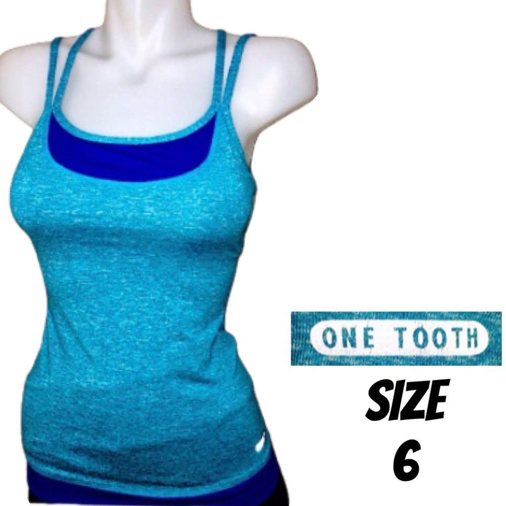 ONE TOOTH WOMENS FOUR STRING YOGA ACTIVE WEAR TANK SIZE 6